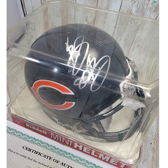 Chicago Bears Mini Helmet Bernard Berrian Signed COA (JSA) - Picture 3 of 7